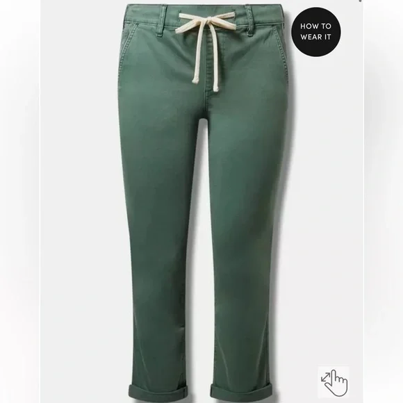 sz 2 TORRID Pull-On Weekend Straight Stretch Twill Pant NEW Dark Forest green - Picture 4 of 8